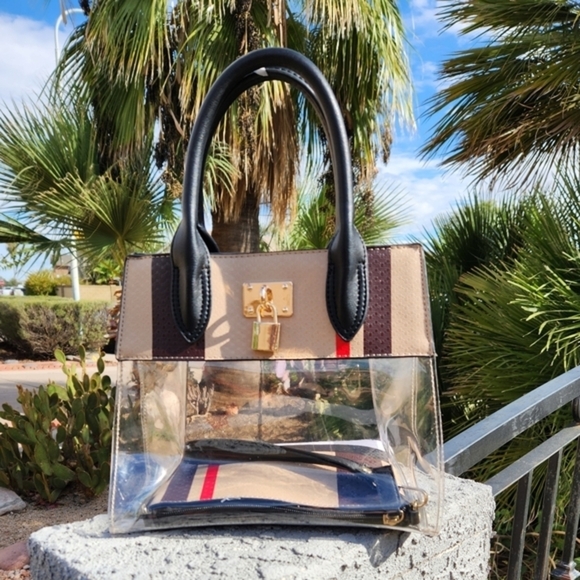 Plaid Check Padlock See Thru 2-in-1‎ Satchel - Picture 2 of 8